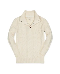 Hope & Henry Baby Boys Mock Neck Cable Sweater with Buttons
