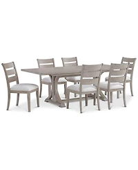 Sadie 7-Pc. Rectangular Dining Set (Table & 6 Ladder Back Chairs), Created for Macy's