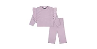 Gerber Toddler Girls Ruffled Sweater and Pant Knit Set