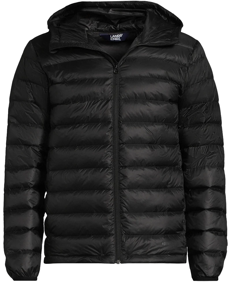 Lands' End Men's Hooded Wanderweight Packable Down Jacket