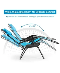 Inolait Sugift Folding Recliner Lounge Chair with Shade Canopy Cup Holder