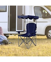 Sugift Portable Folding Beach Canopy Chair with Cup Holders