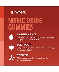 Nitric Oxide Gummies for Men & Women, Nitric Oxide Supplements with L-Arginine and Beet Root, Green Apple & Cinnamon Flavor, Havasu Nutrition, 90ct