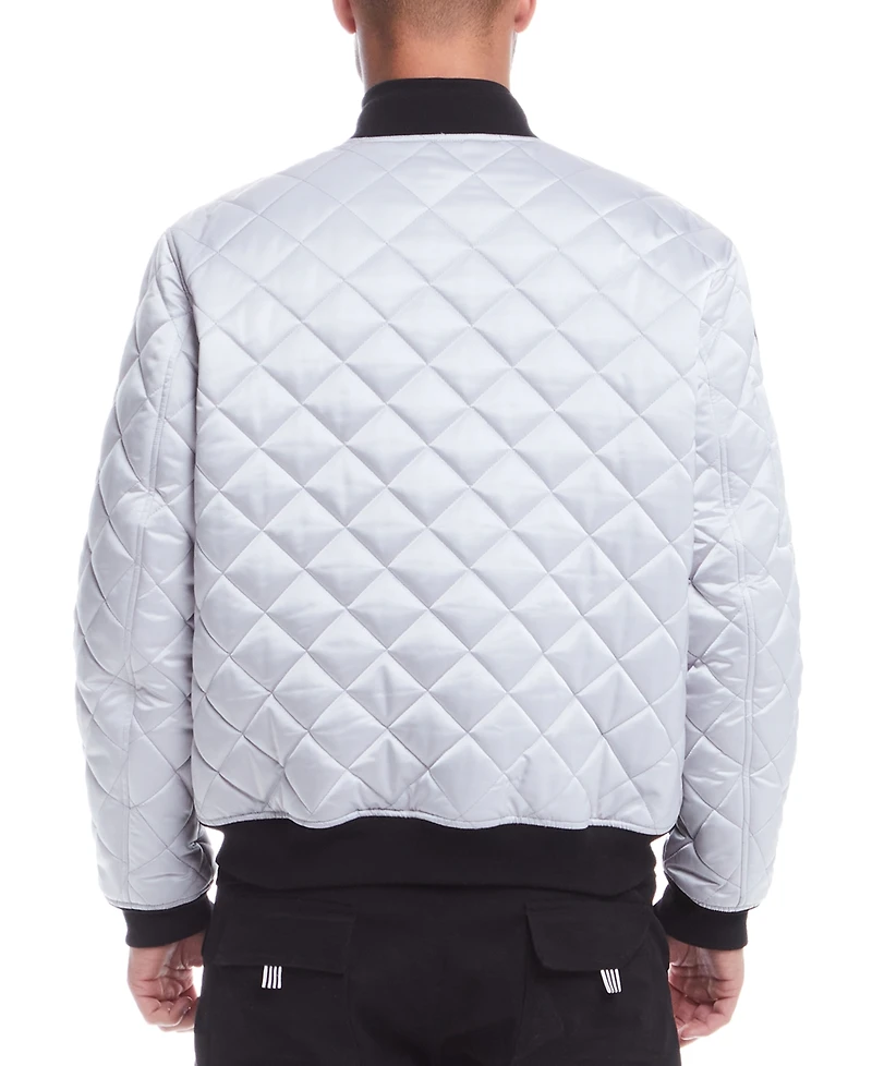 Space One Men's Nasa Reversible Quilted Bomber Jacket