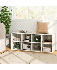 Shoe Bench 8 Cubbies Shoe Organizer with 500 Lbs Weight Capacity Cubby Shoe Rack