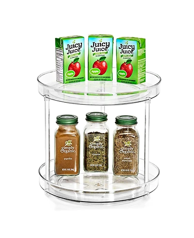 Sorbus 9 Inch 2 Tier Clear Acrylic Lazy Susan - Fridge, Pantry, Cabinet, Table, Bathroom and more