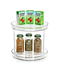 Sorbus 9 Inch 2 Tier Clear Acrylic Lazy Susan - Fridge, Pantry, Cabinet, Table, Bathroom and more