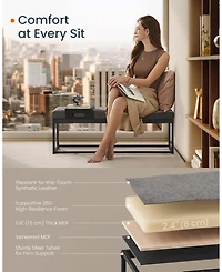 Slickblue Ottoman Bench with Small Shelf