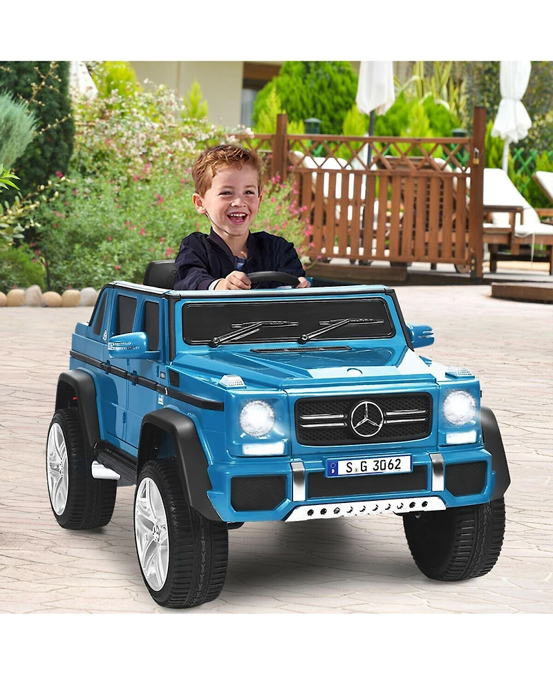 Gymax 12V Licensed Mercedes-Benz Kids Ride On Car Rc Motorized Vehicles w/ Trunk Pink