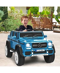Gymax 12V Licensed Mercedes-Benz Kids Ride On Car Rc Motorized Vehicles w/ Trunk Pink