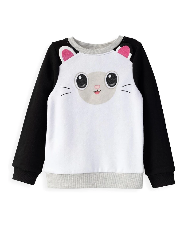 Gabby's Dollhouse Little Girls Dreamworks Pandy Paws Sweatshirt and Leggings Outfit Set to