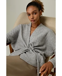 Lilysilk Women's Lounge Wrap Wool Knit Cardigan