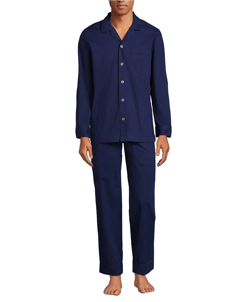 Lands' End Men's Long Sleeve Essential Pajama Set