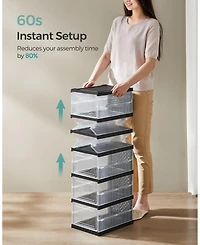 Slickblue Transparent Stackable Shoe Boxes for Clear and Organized Footwear Storage