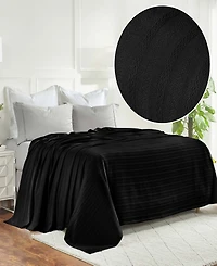 Superior Clara Cotton Textured Striped Lightweight Woven Blanket