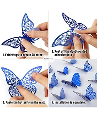 Home 3D Removable Diy Butterfly Wall Decor with 3 Wing Designs (48pcs)