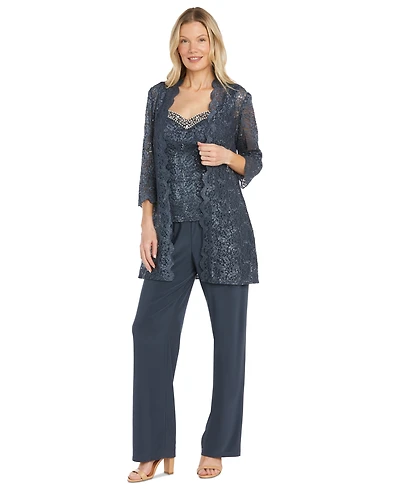 R & M Richards Petite Embellished Jacket, Sleeveless Top & Pants Set