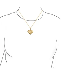 Bling Jewelry Simple Plain Large Heart Shape Pendant Necklace Gold Plated