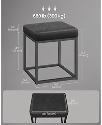 Slickblue Rectangle Ottoman Footstool Steel Frame