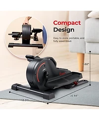 Sunny Health & Fitness Smart Electric Motorized Under Desk Mini Elliptical Cardio Exerciser, Exclusive SunnyFit App Enhanced Bluetooth Connectivity