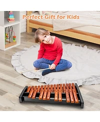 Sugift 25 Notes Xylophone Wooden Percussion Educational Instrument with 2 Mallets
