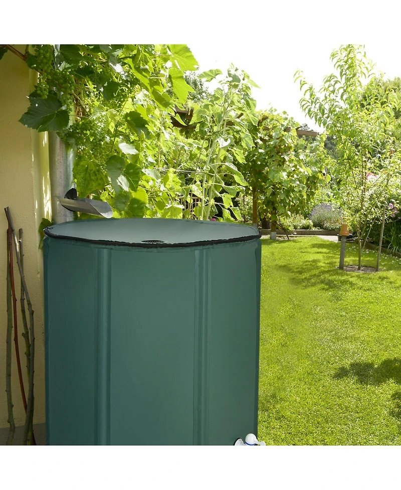 100 Gallon Portable Rain Barrel Water Collector Tank with Spigot Filter