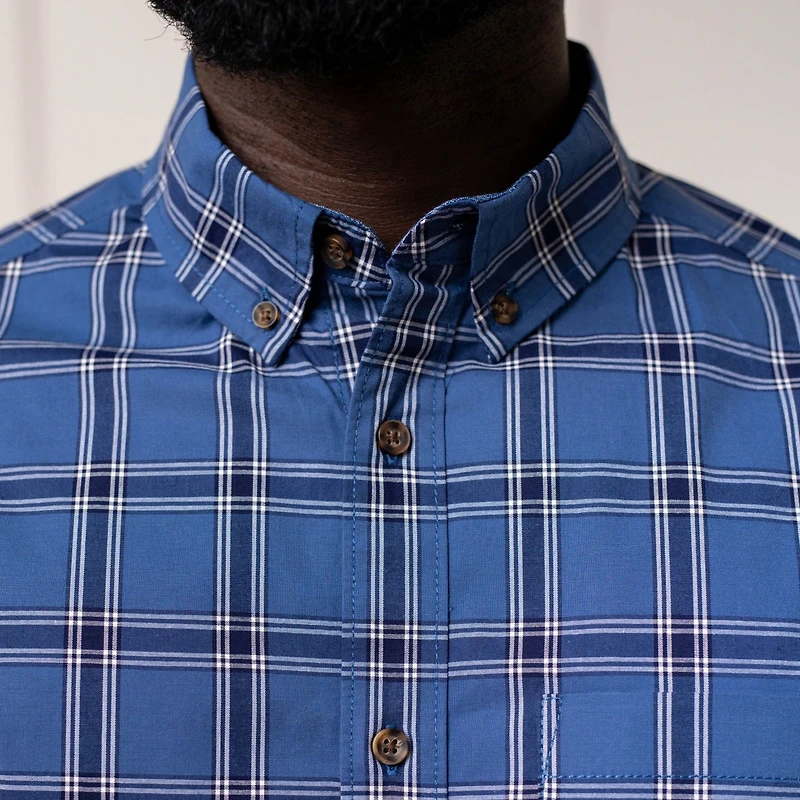 Hope & Henry Men's Organic Long Sleeve Stretch Poplin Button Down Shirt