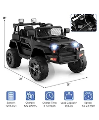 Gymax 12V Kids Ride On Truck Car Electric Vehicle Remote w/ Music & Light Pink