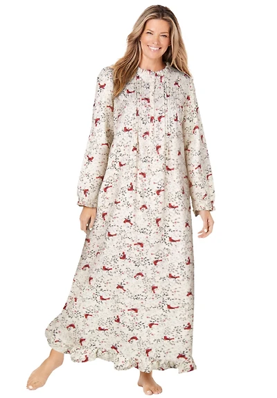 Only Necessities Women's Plus Long Flannel Nightgown