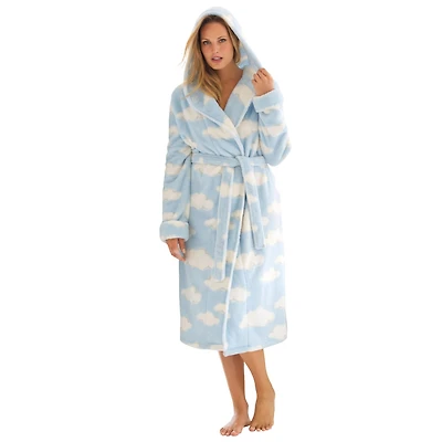 Dreams & Co. Plus Plush Hooded Wrap Robe