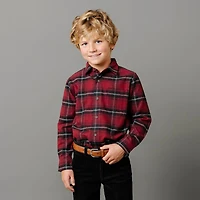 Hope & Henry Boys Long Sleeve Flannel Button Down Shirt