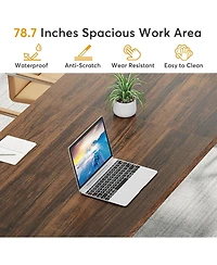 Tribesigns 78.7-Inch Executive Desk, Large Computer Office Desk Workstation, Modern Study Writing Table Business Furniture for Home