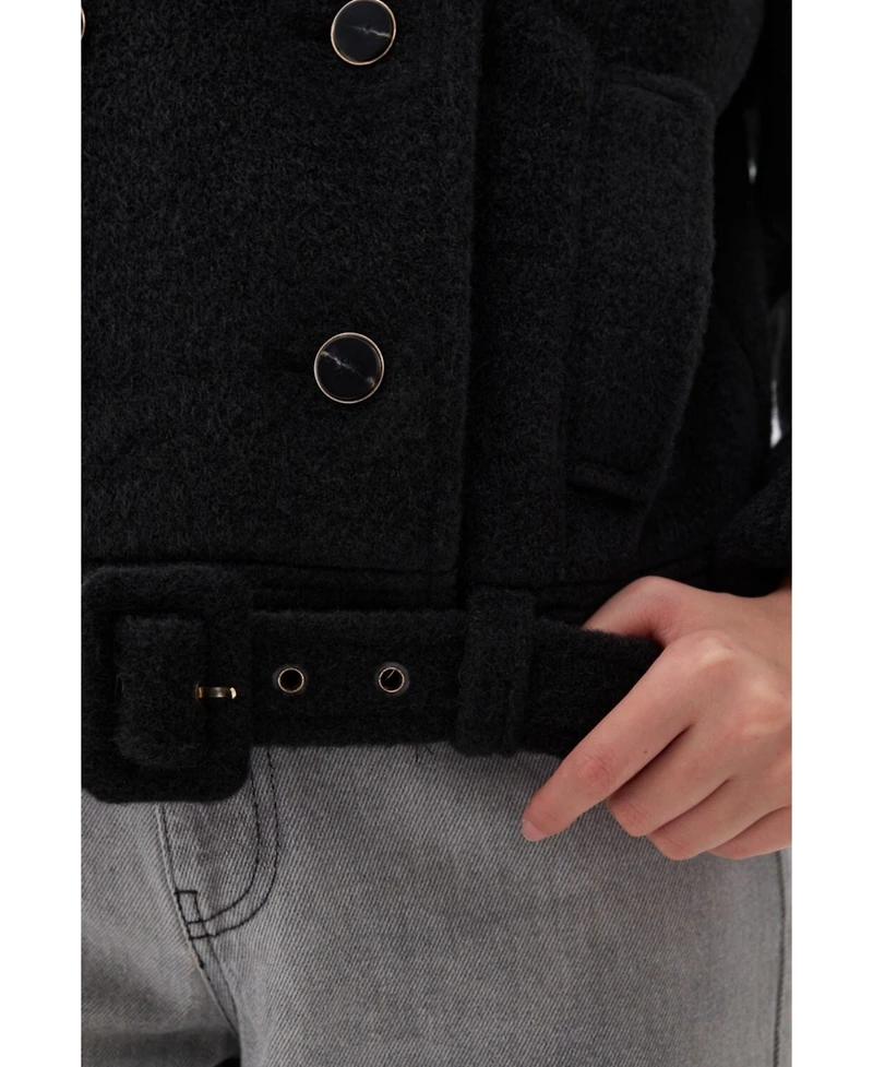 Nocturne Women's Shoulder Pad Short Coat
