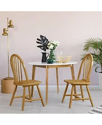 Sugift Set of 2 Vintage Windsor Wood Chair with Spindle Back for Dining Room