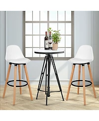 Sugift 2 Pieces Mid-Century Barstool 28.5 Inch Dining Pub Chairs