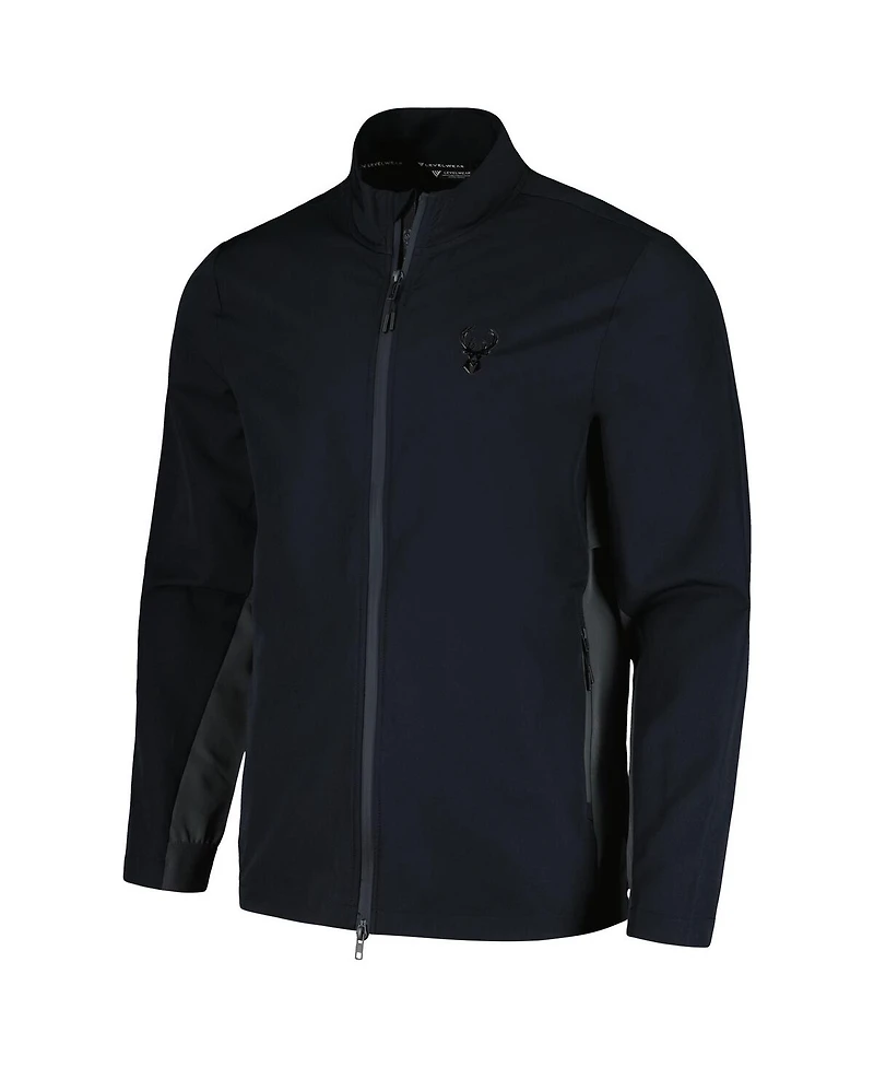 LevelWear Men's Black Milwaukee Bucks Harrington Full-Zip Jacket