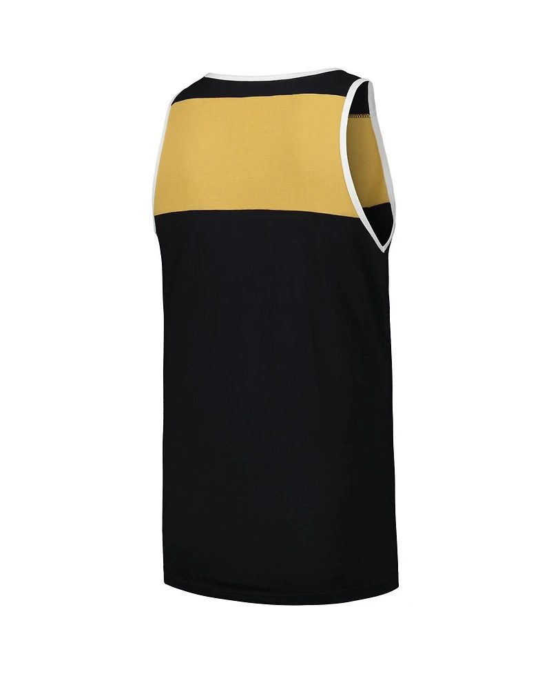 Mitchell & Ness Men's Black/Gold New Orleans Saints Gridiron Classics Heritage Colorblock Tank Top