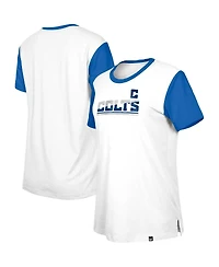 New Era Women's White/Royal Indianapolis Colts Third Down Colorblock T-Shirt
