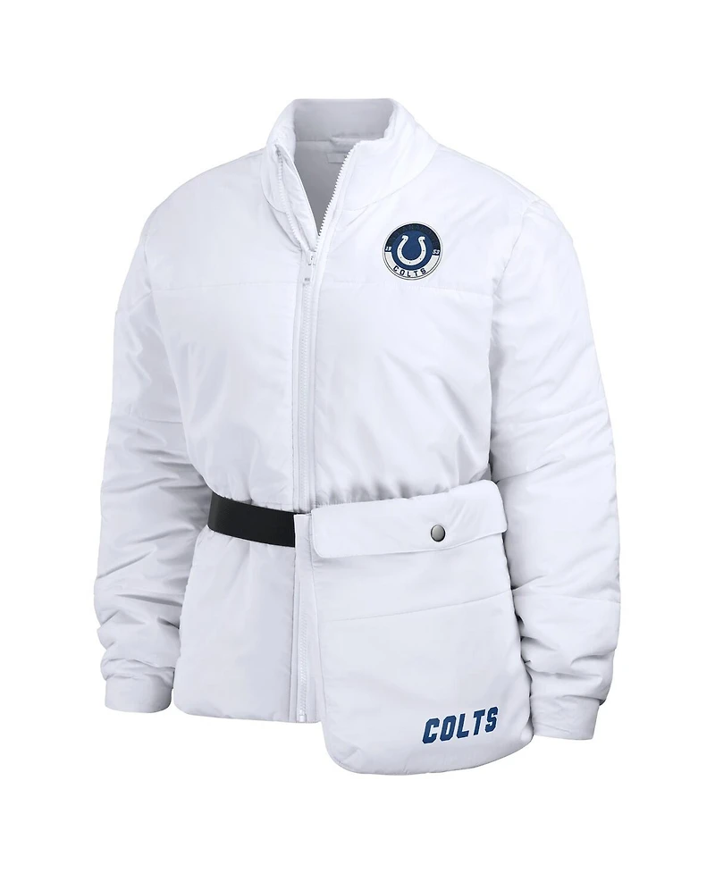 Wear by Erin Andrews Women's White Indianapolis Colts Packaway Full-Zip Puffer Jacket