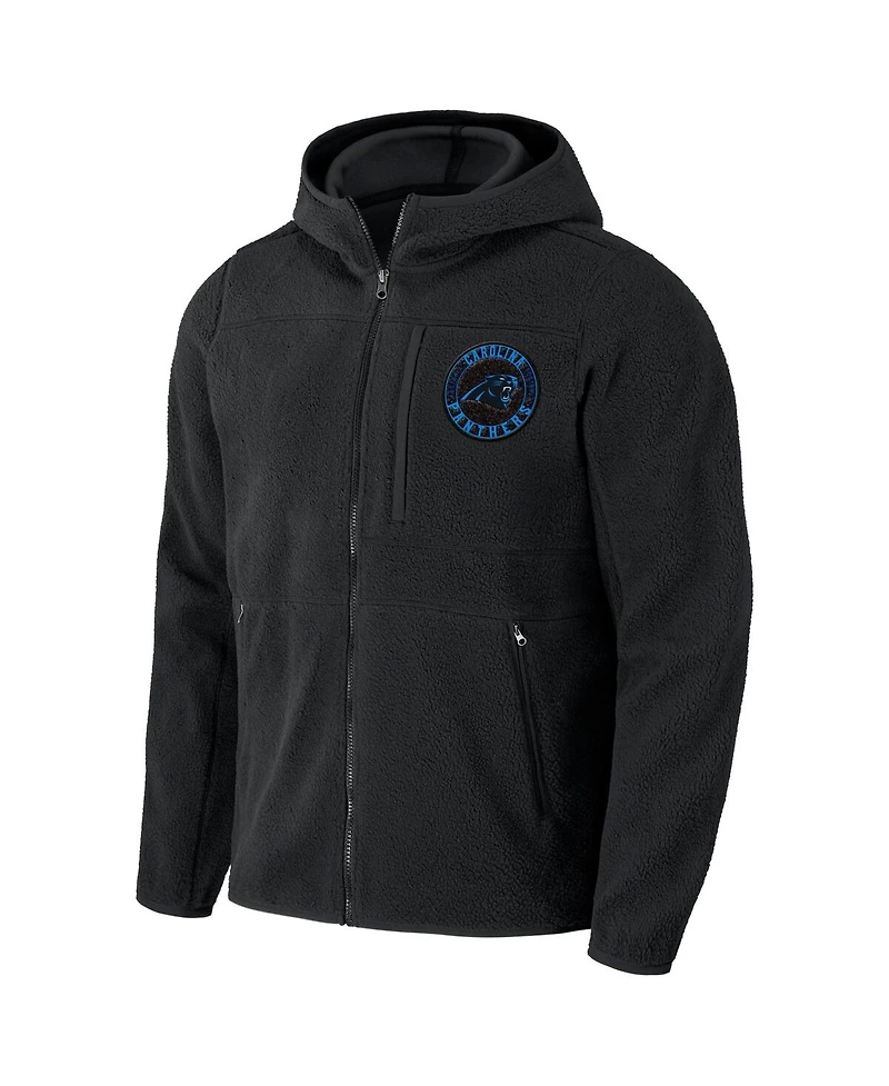Fanatics Men's Black Carolina Panthers Sherpa Full-Zip Hoodie
