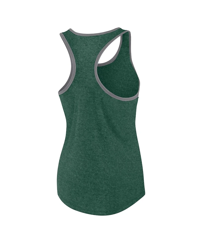 Fanatics Women's Heather Green Michigan State Spartans Fuel Racerback Tank Top
