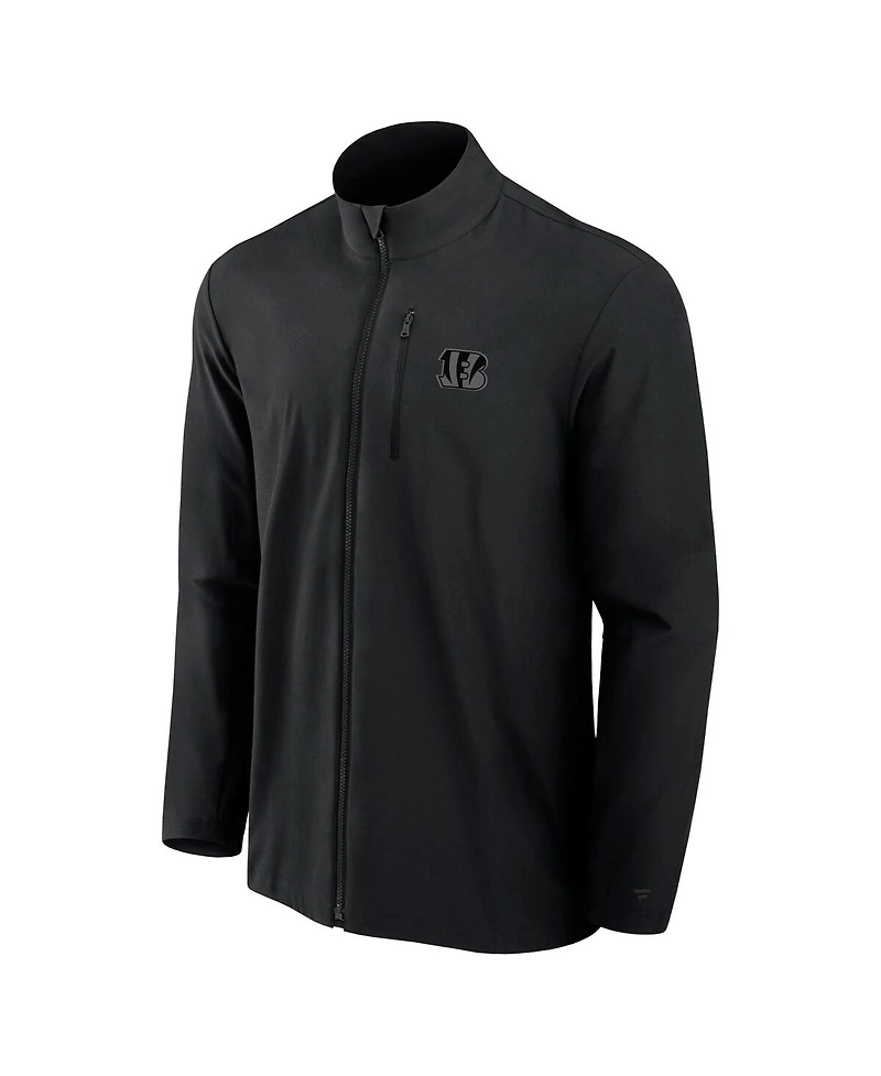 Fanatics Men's Black Cincinnati Bengals Front Office Woven Full-Zip Jacket