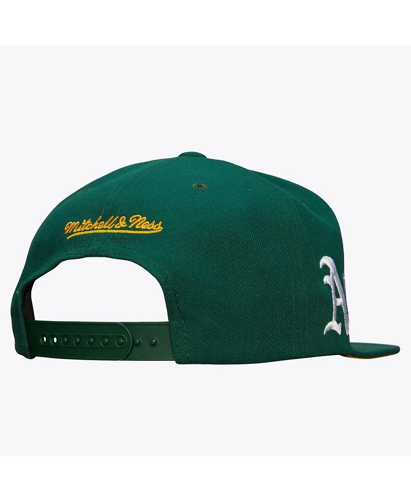 Mitchell & Ness Men's Green Oakland Athletics Team Tagged Snapback Hat