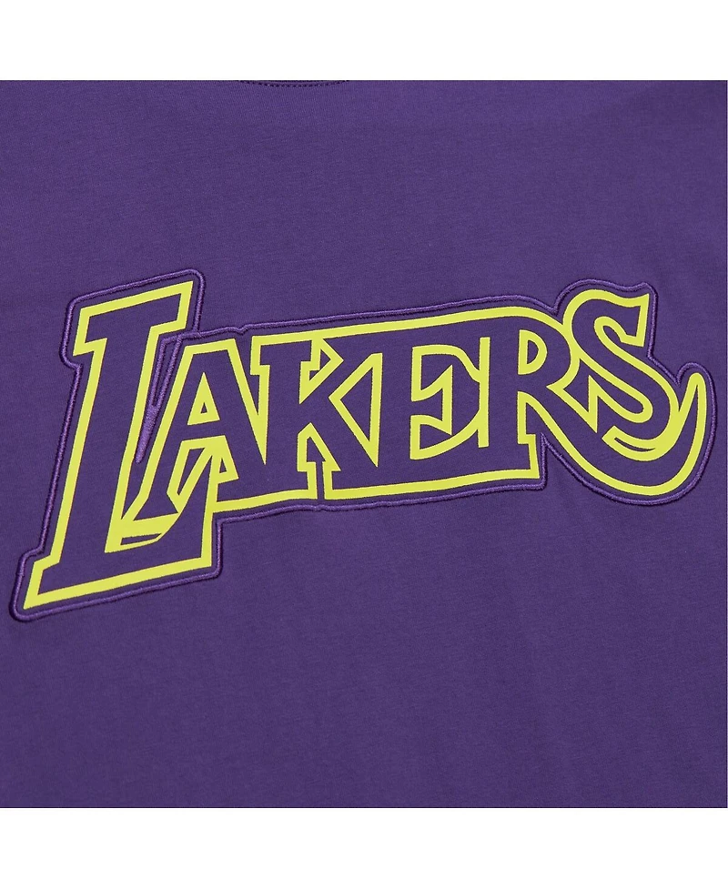 Mitchell & Ness Men's Purple Los Angeles Lakers Hardwood Classics Neon Nights Premium T-Shirt