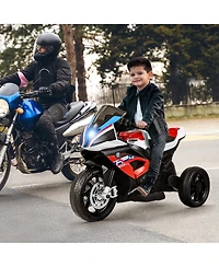 Gymax 12V Kids Ride on Motorcycle Licensed Bmw 3 Wheels Electric Toy w/ Light & Music Red