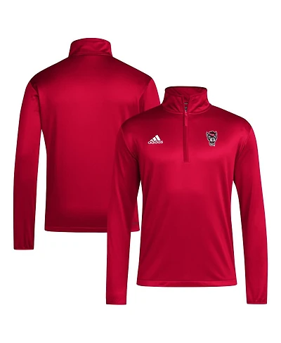 Adidas Men's Red Nc State Wolfpack Coaches Sideline Quarter-Zip Top