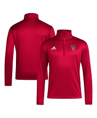 Adidas Men's Red Nc State Wolfpack Coaches Sideline Quarter-Zip Top