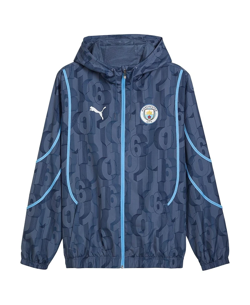 Puma Men's Navy Manchester City 2024/25 Pre-Match Anthem dryCELL Full-Zip Hoodie Jacket