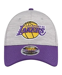 New Era Men's Heather Gray/Purple Los Angeles Lakers Active Digi-Tech Two-Tone 9FORTY Adjustable Hat