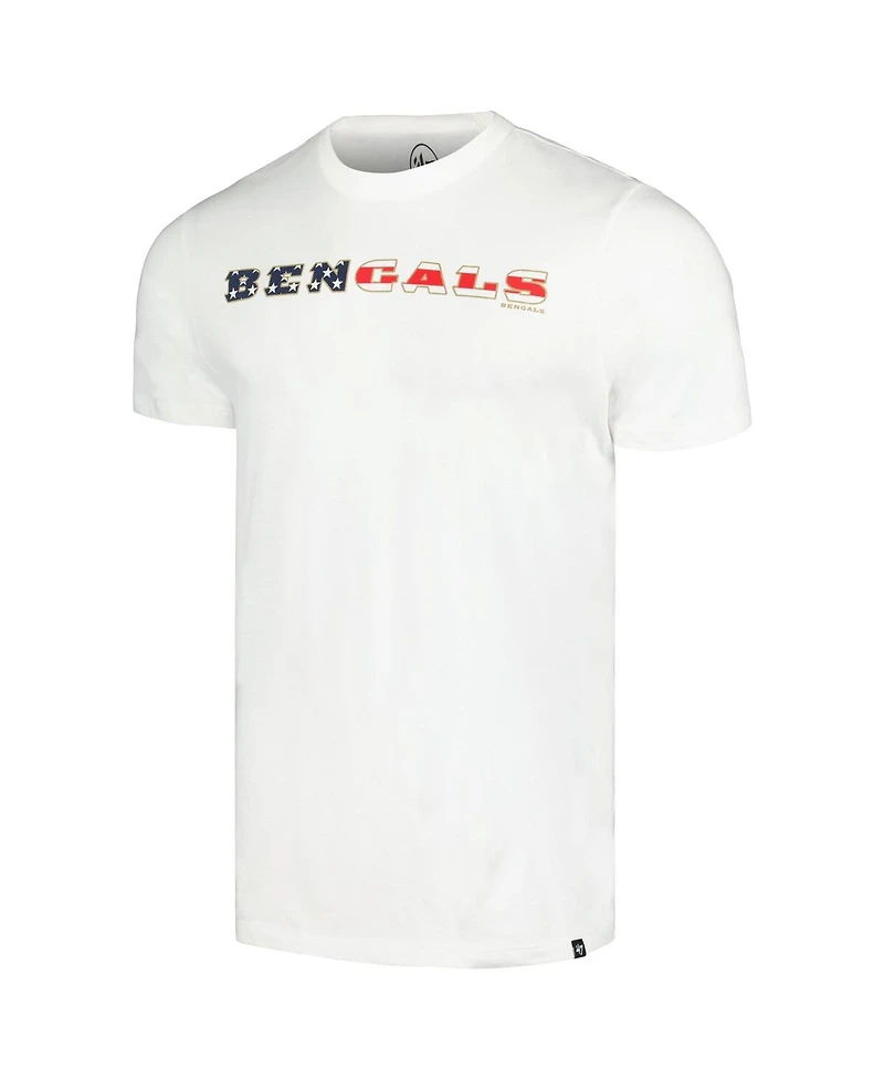 '47 Brand Men's White Cincinnati Bengals Flag Script Franklin T-Shirt